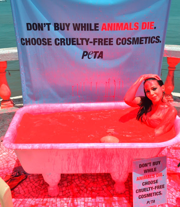 rozlyn khan bathes in blood for peta photo gallery